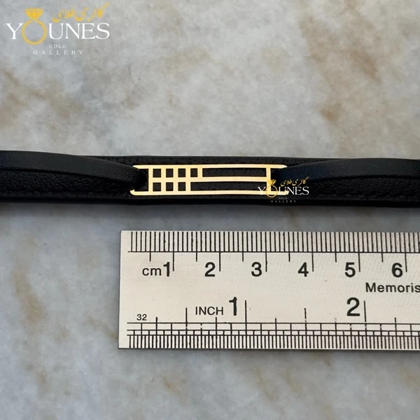 دستبند طلا چرم مردانه L171